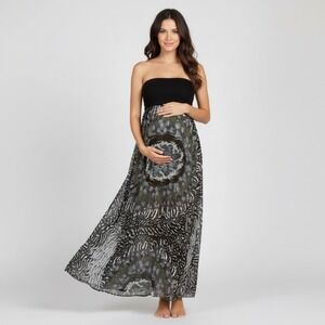 A pea in the pod Maternity SzM Strapless Kaleidoscope Boho Whimsigoth Maxi Dress